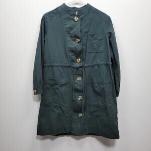 Tuckernuck Green Tiered Mini Dress with Mandarin Collar